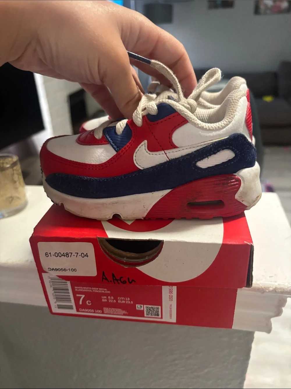Nike Kids Red, Blue & White Low-Top Sneakers